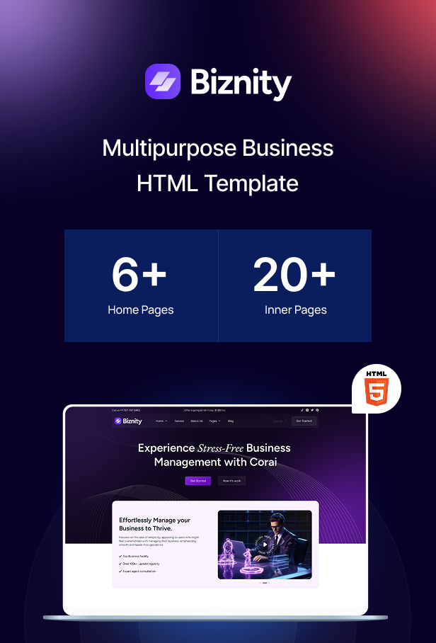 Biznity – Multipurpose Business HTML Template